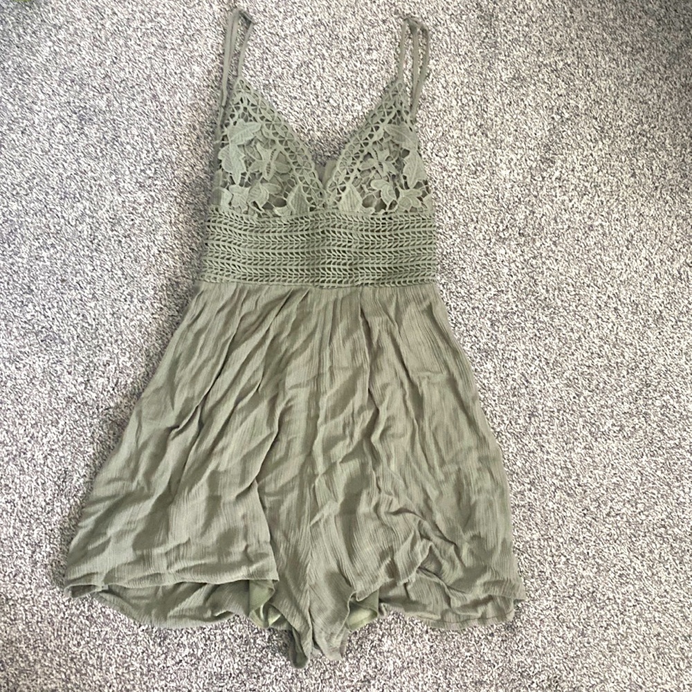 Ocean drive green short romper